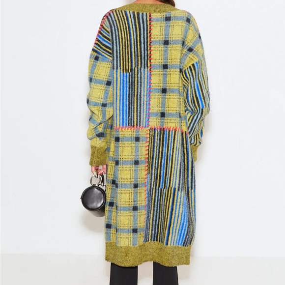 Simon Miller Castle Cardigan — Yellow Plaid / Stacked *NWT* - Picture 4 of 9